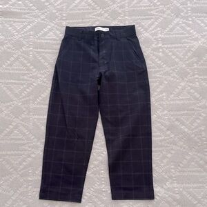 Zara Boys Navy Checkered Trousers / Chinos Size 7